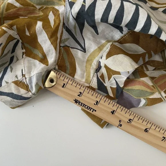 Cynthia Rowley 100% Linen Paperbag Floral Leaf Shorts Sz M Resort Tropical Boho - Picture 11 of 11